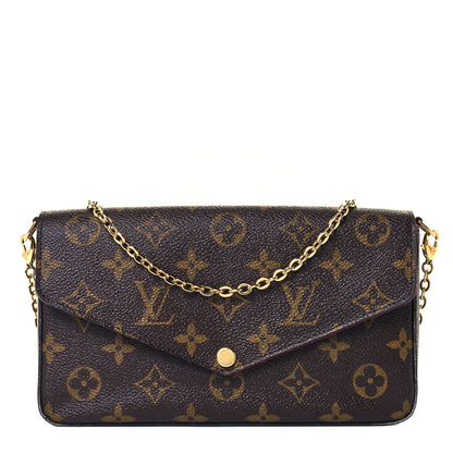 Louis Vuitton Monogram Pochette Felicie Chain Wallet Fuchsia 3 of 10