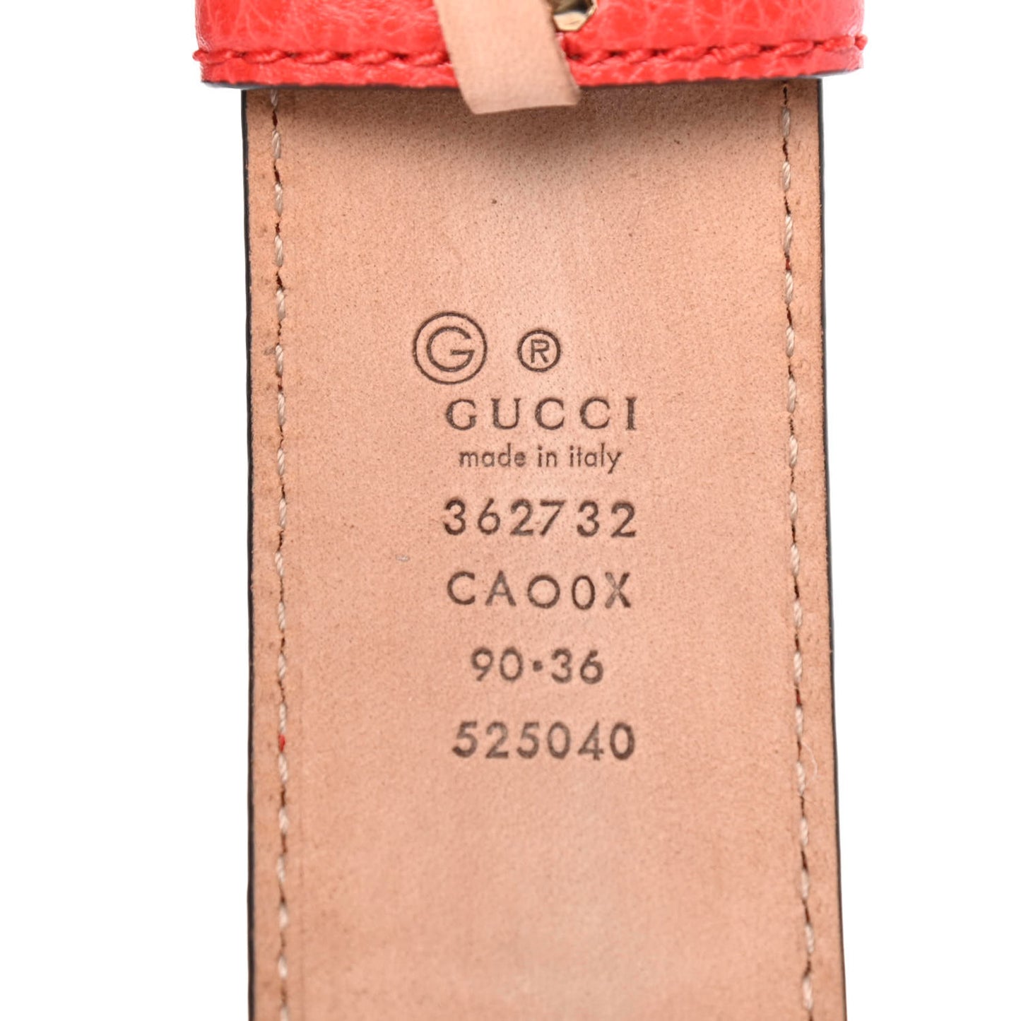 Calfskin G Belt 90 36 Red