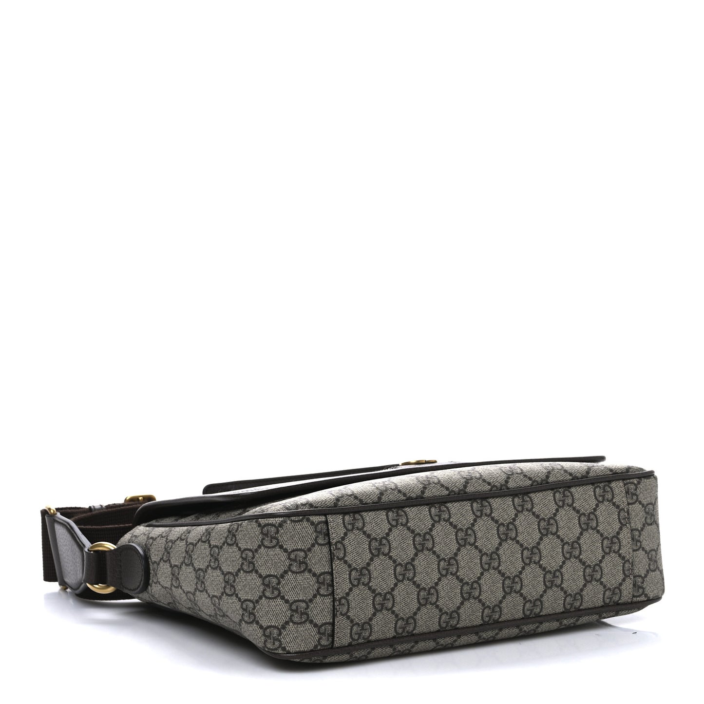 Tender GG Supreme Monogram Textured Dollar Calfskin Medium Ophidia Messenger Bag Beige Ebony New Acero
