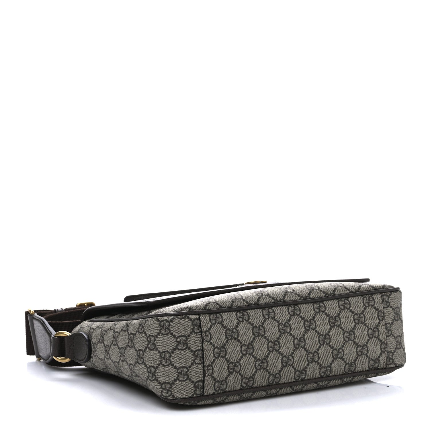 Gucci Tender GG Supreme Monogram Textured Dollar Calfskin Medium Ophidia Messenger Bag Beige Ebony New Acero 4 of 11