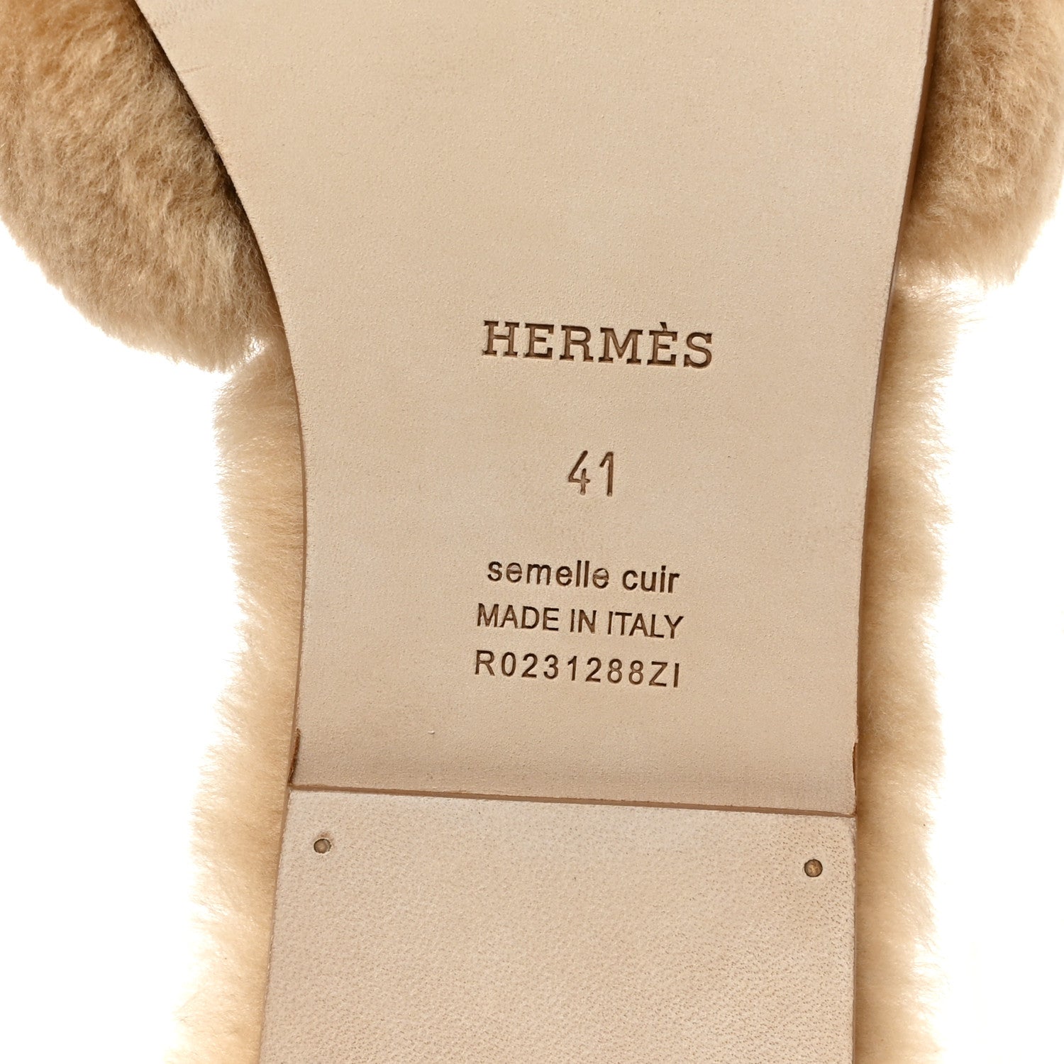 Hermes Woolskin Oran Sandals 41 Beige Argile 7 of 8