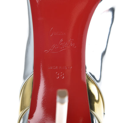 Christian Louboutin Nappa Patent Veau Mirror Eklectica 85 Pumps 38 Silver 6 of 7