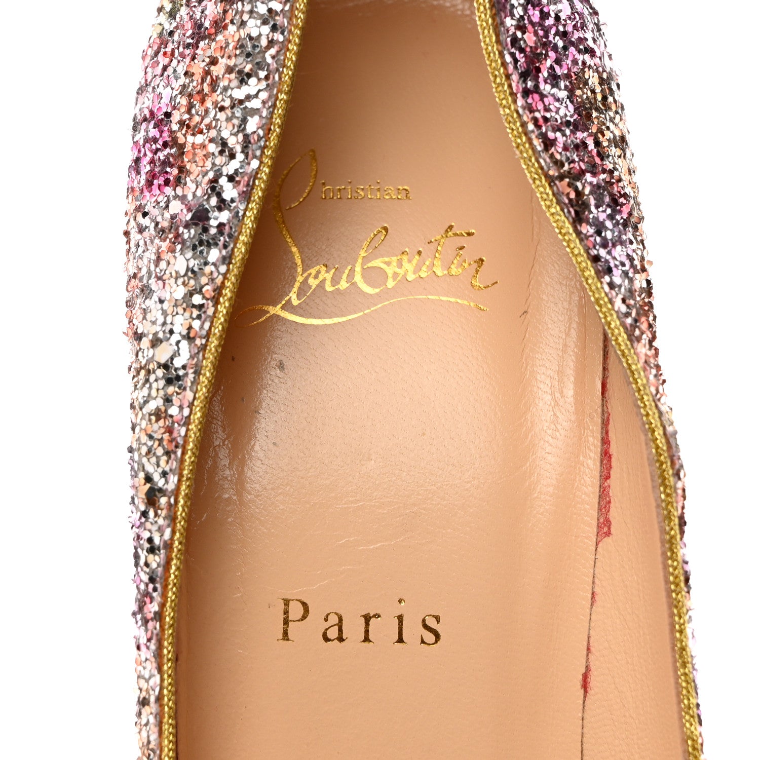 Christian Louboutin Glitter So Kate 120 Pumps 39.5 Rosette Gold 6 of 7