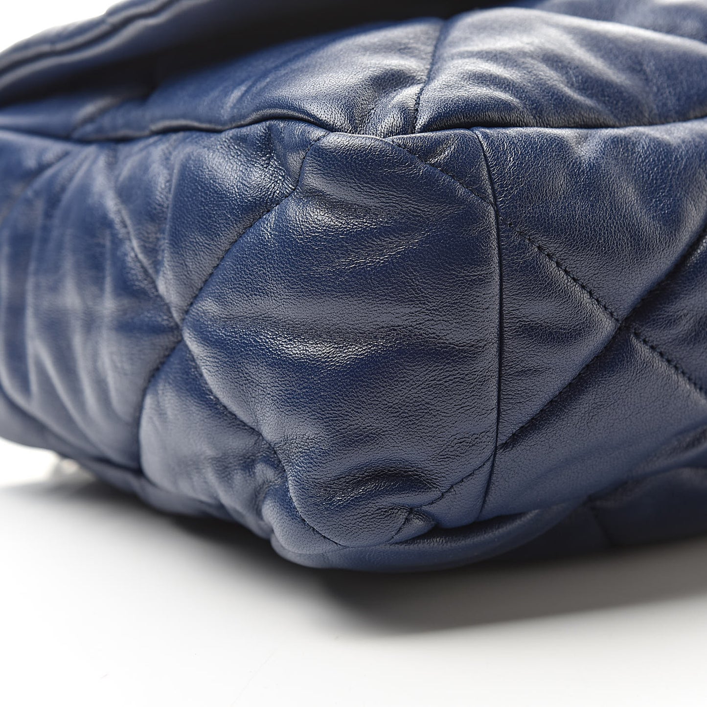 Goatskin Quilted Maxi 19 Flap Dark Blue
