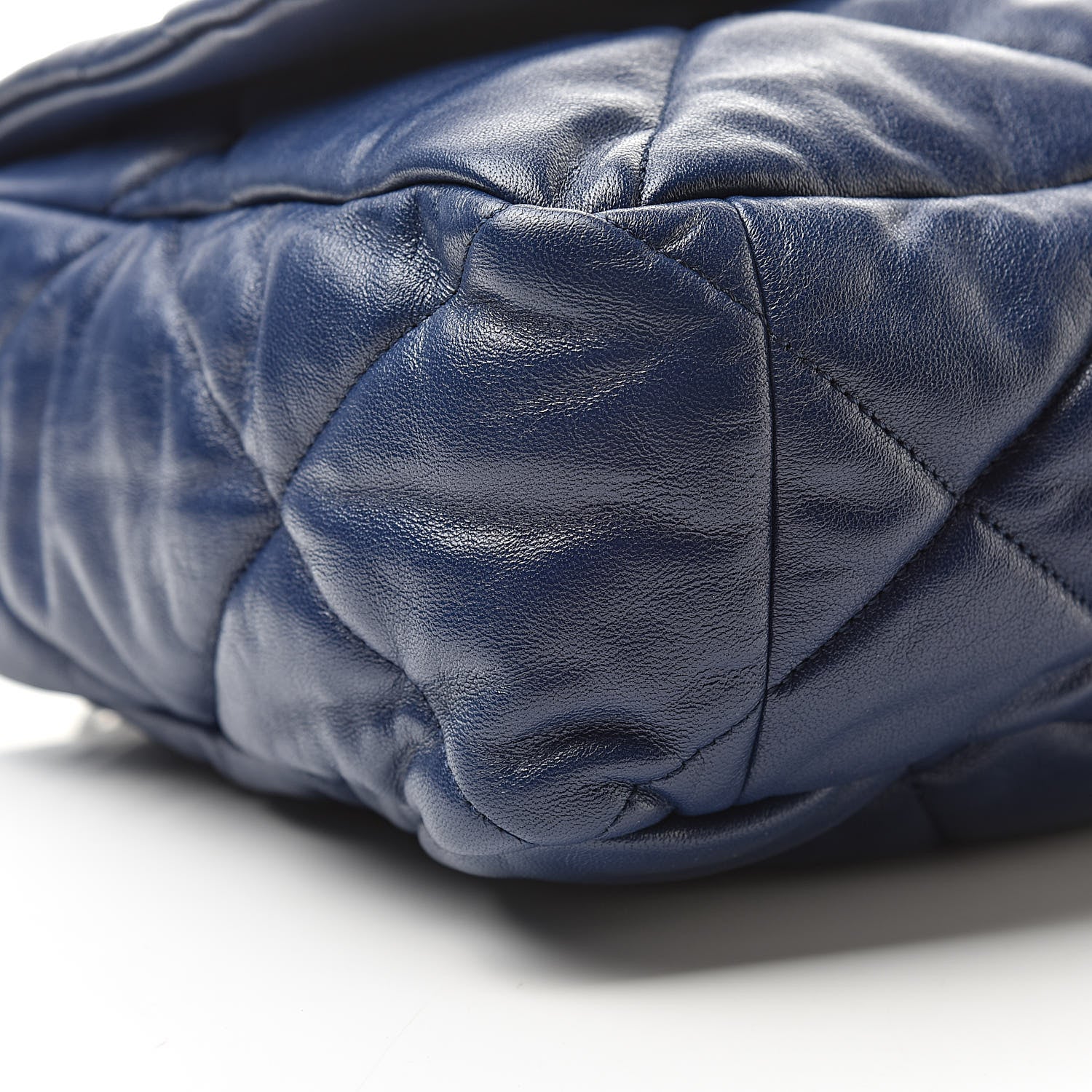 Chanel Goatskin Quilted Maxi 19 Flap Dark Blue 8 of 10
