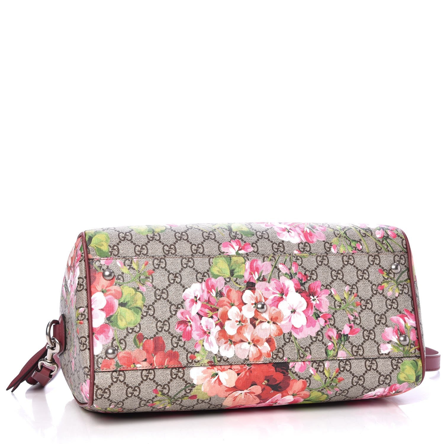Gucci GG Supreme Monogram Blooms Medium Boston Beige Multicolor Dry Rose 5 of 15