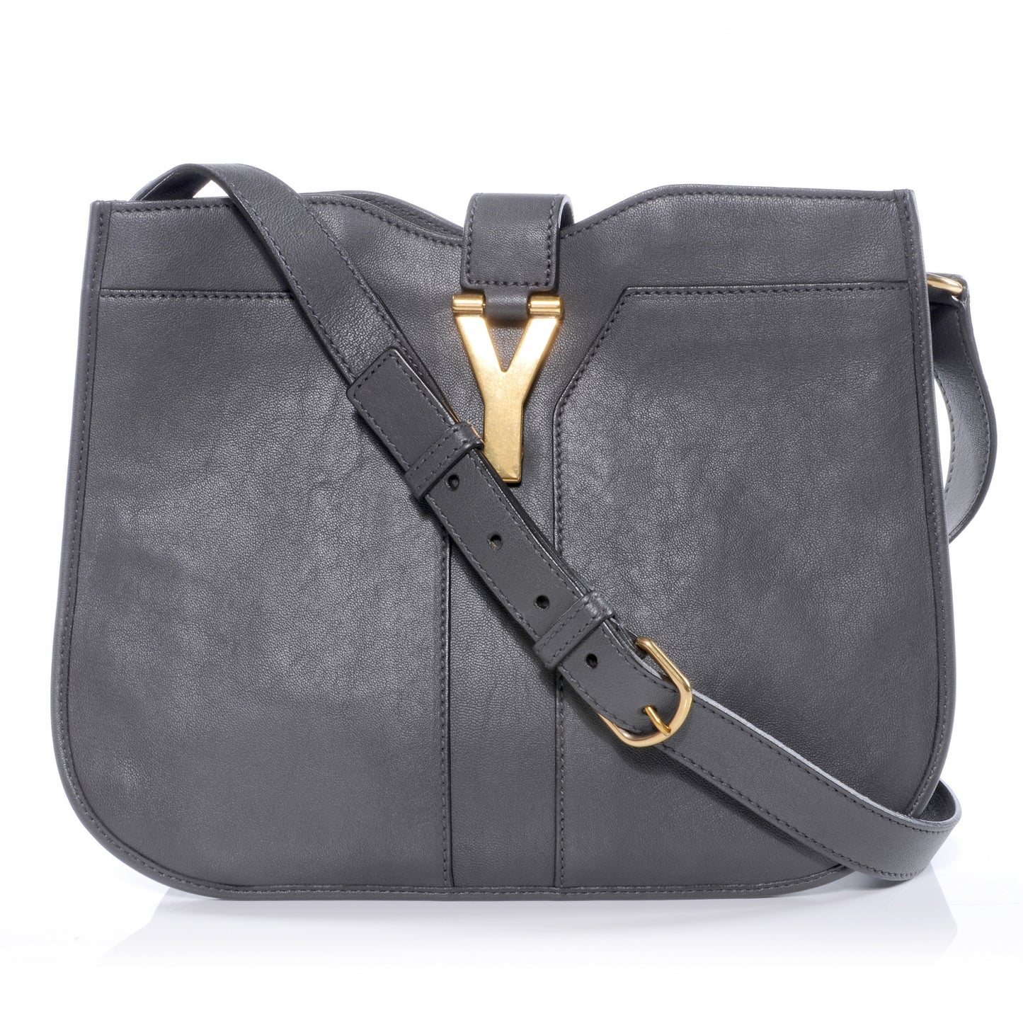 Leather Medium Chyc Shoulder Bag Grey