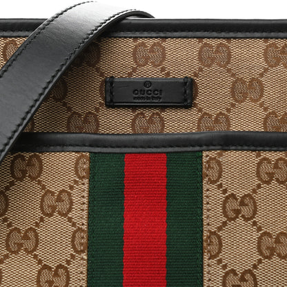 Gucci GG Monogram Web Flat Messenger Bag Black 8 of 10