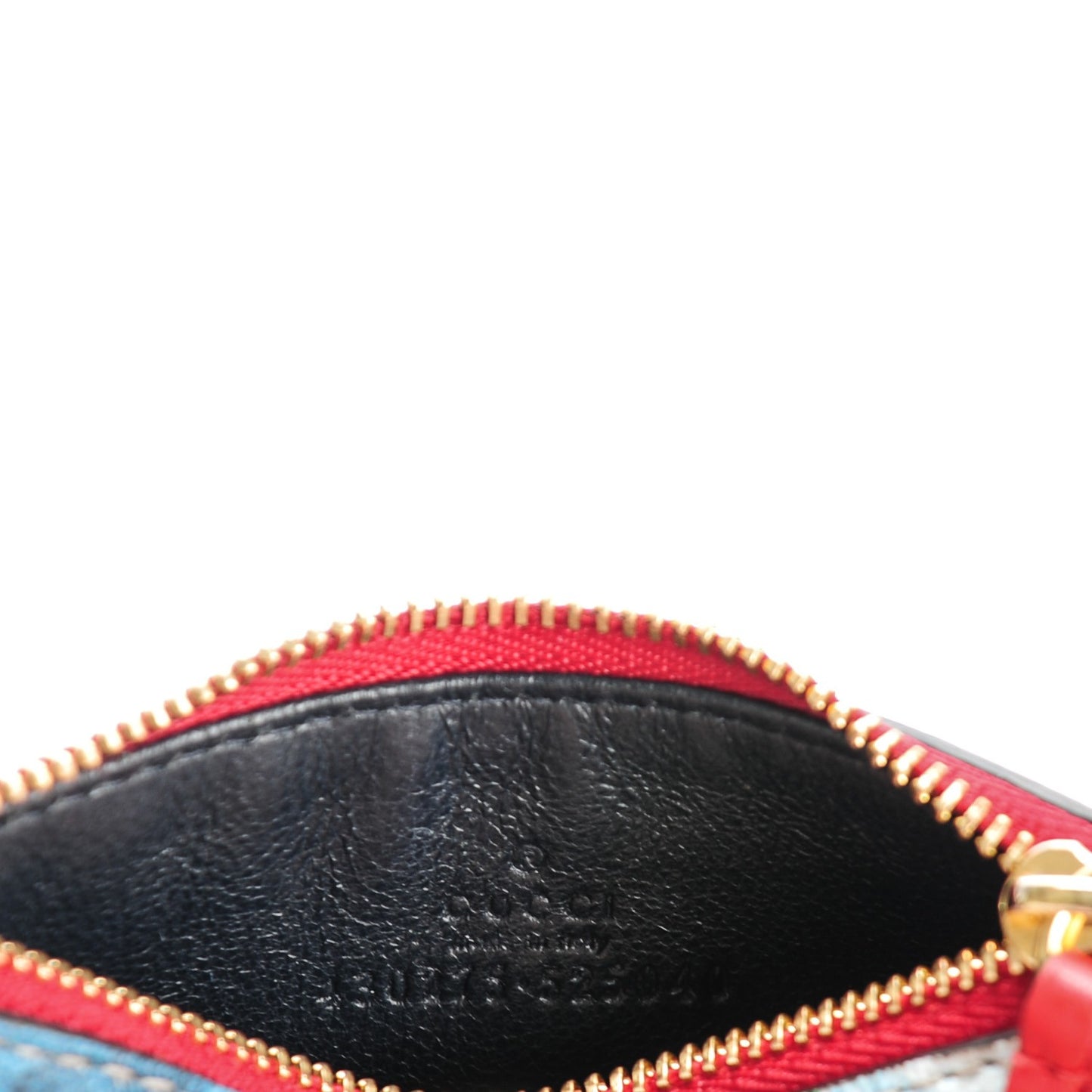 GG Supreme Monogram Blooms Coin Case Card Holder Beige Blue Navy Hibiscus Red