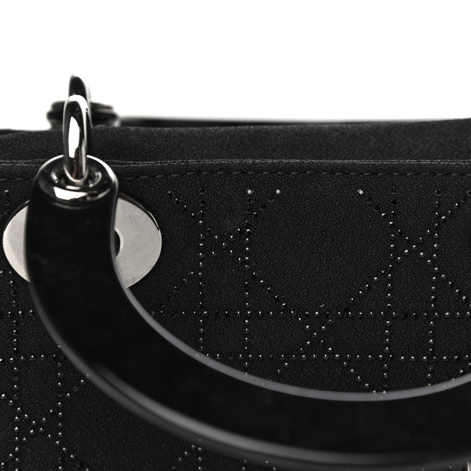 Christian Dior Canvas Studded Cannage Mini Lady Dior Black 17 of 18