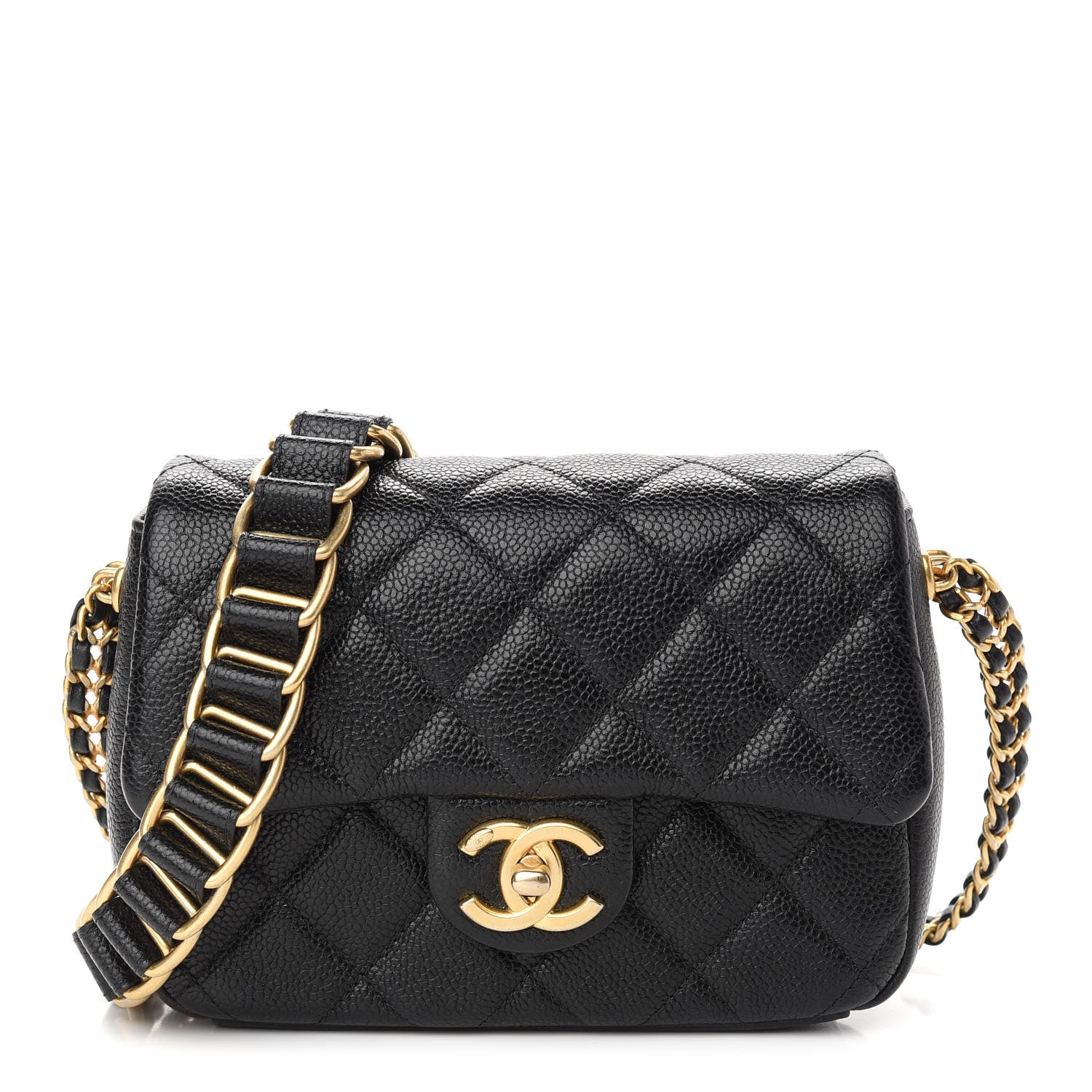 Chanel Caviar Quilted Mini Chain Soul Flap Black 1 of 8