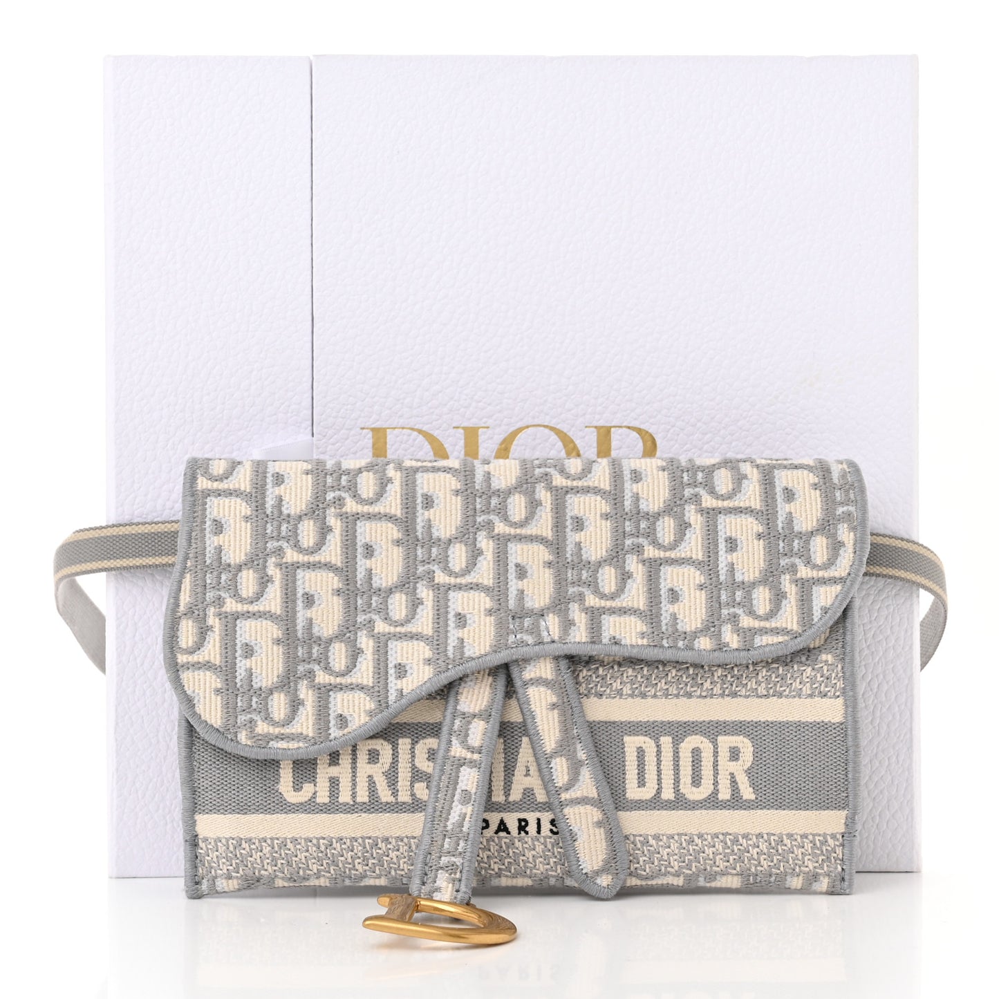 Oblique Slim Saddle Pouch Grey