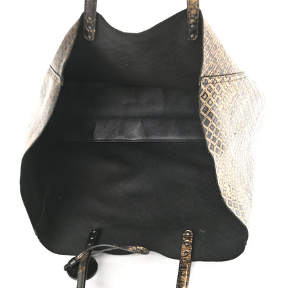 Bottega Veneta Calfskin Intrecciomirage Large Tote Black Gold 5 of 10