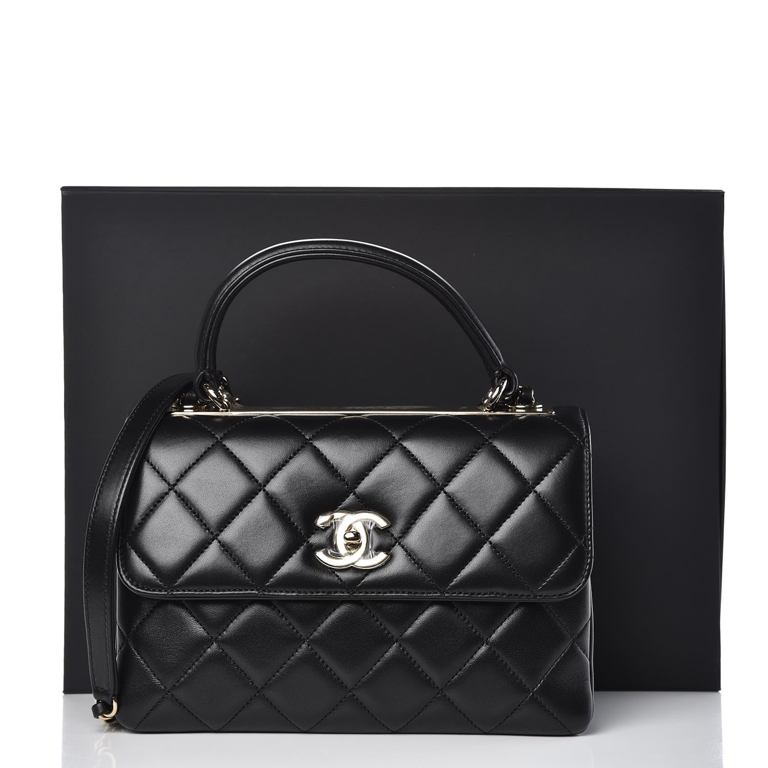 Chanel Lambskin Quilted Small Trendy CC Dual Handle Flap Bag Black 8 of 9