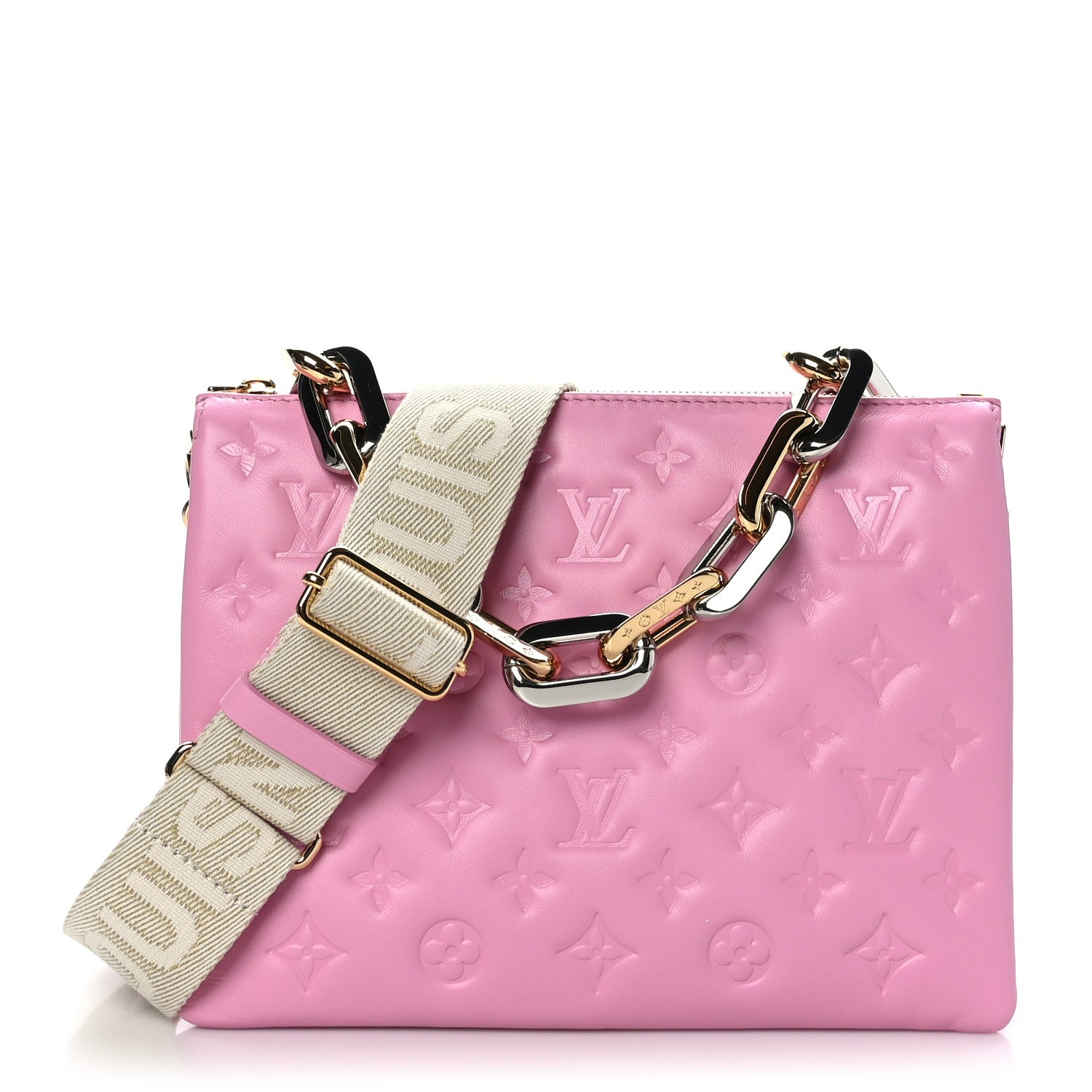 Louis Vuitton Lambskin Embossed Monogram Coussin PM Rose Bonbon 1 of 8