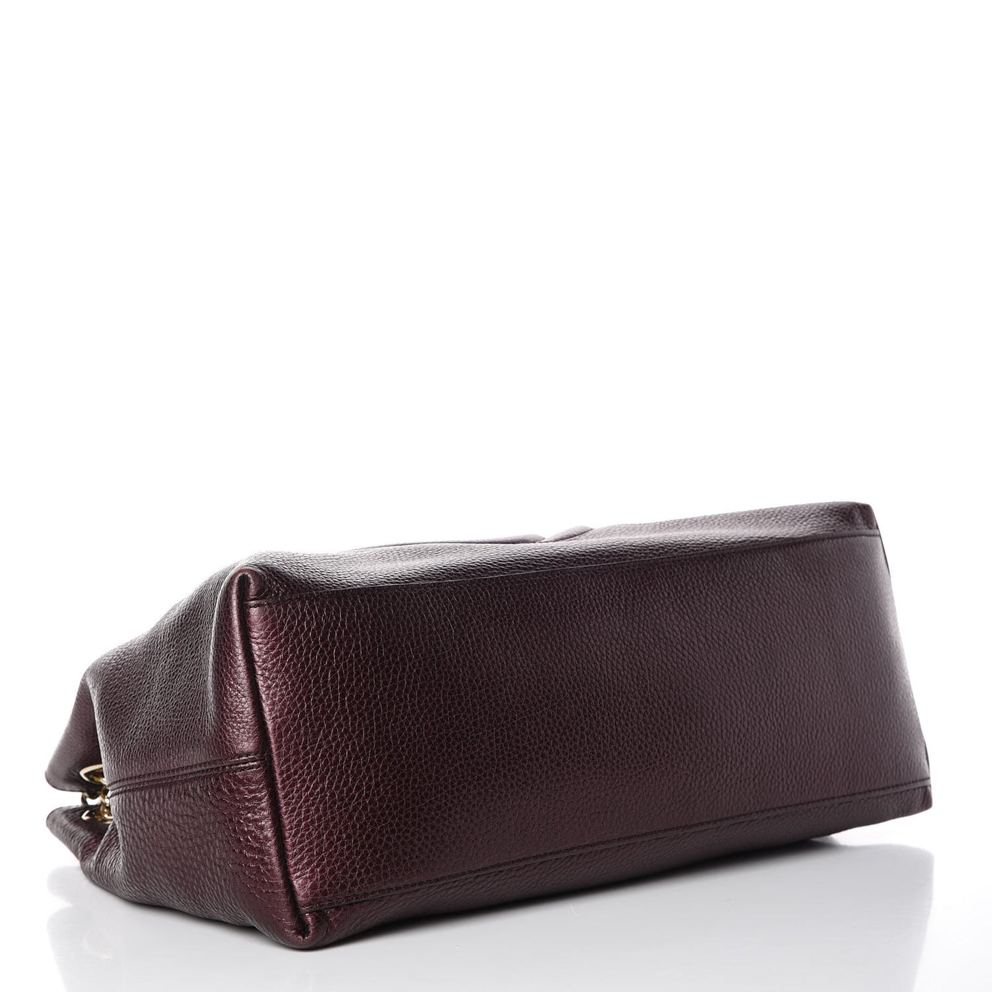 Metallic Cellarius Calfskin Medium Soho Chain Shoulder Bag Classic Burgundy
