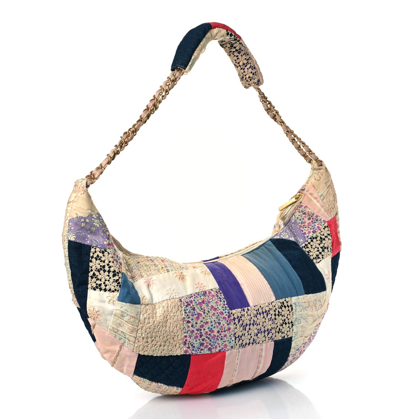 Fabric Patchwork Hobo Pink