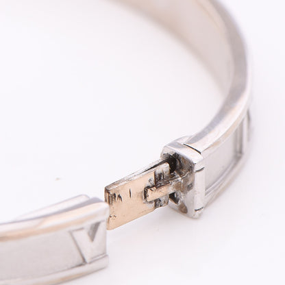 Tiffany 18K White Gold Diamond Atlas Closed Hinged Bangle Bracelet 6 of 7