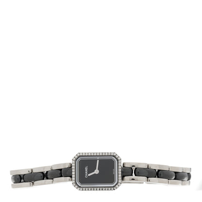 Chanel Stainless Steel Ceramic Diamond Bezel 20mm Premiere Quartz Watch Black 1 of 4