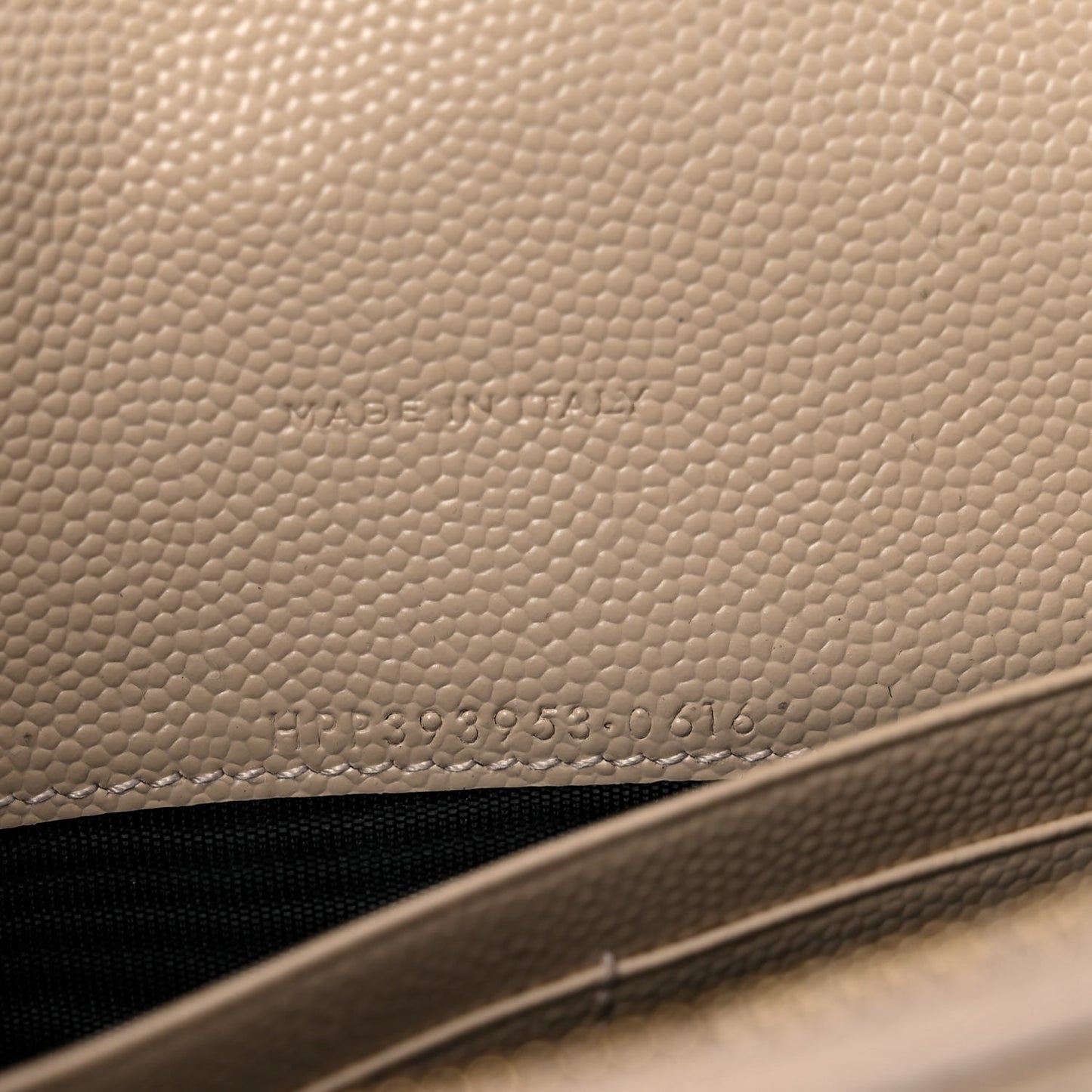 Grain De Poudre Matelasse Chevron Monogram Envelope Chain Wallet Dark Beige