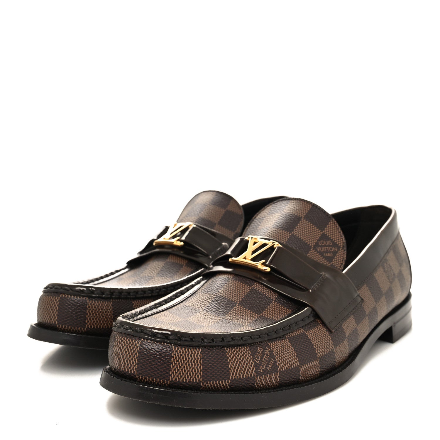 Louis Vuitton Damier Ebene Calfskin Mens Major Loafers 10.5 3 of 8