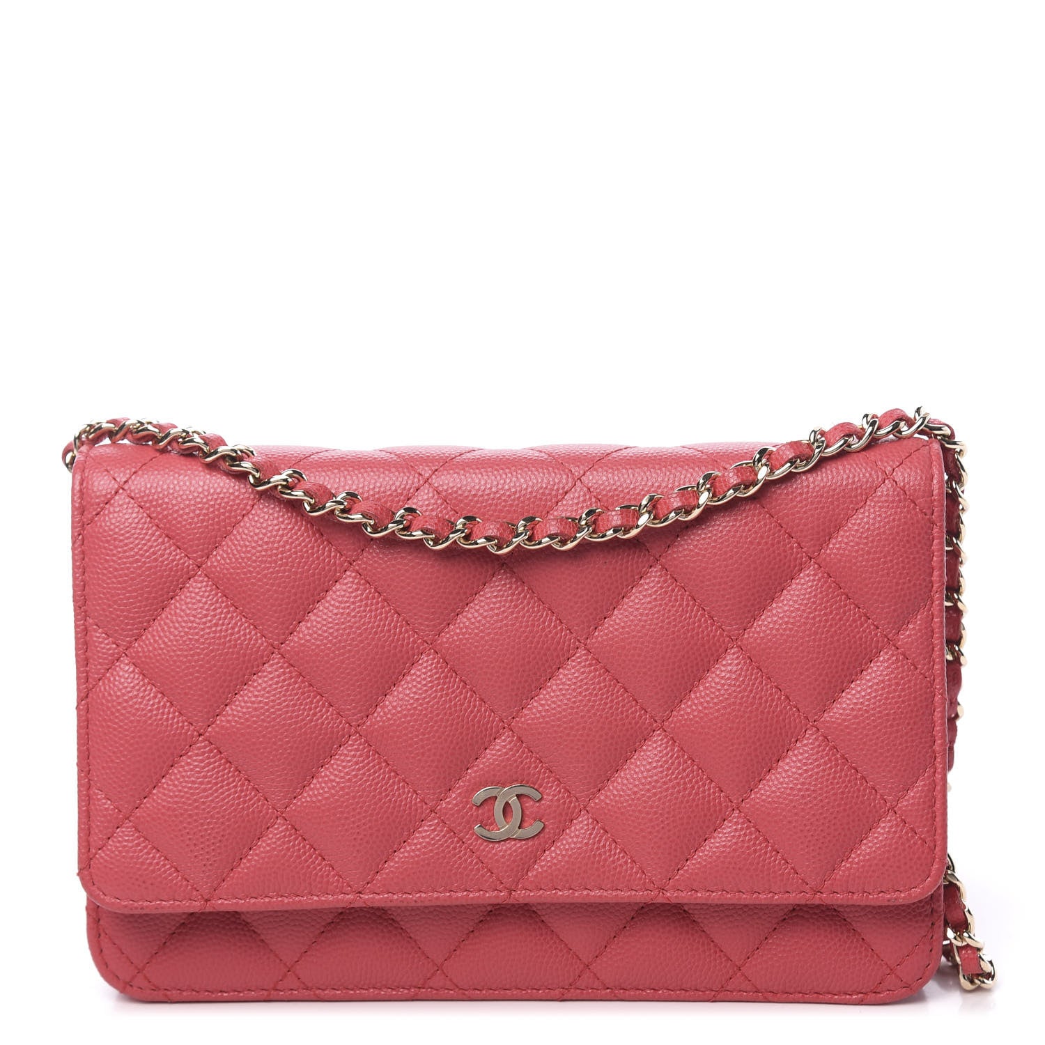 Chanel Caviar Quilted Wallet On Chain WOC Pink 1 of 12