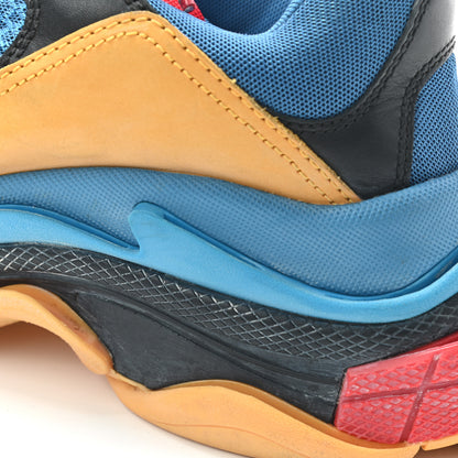 Balenciaga Fabric Mesh Nappa Mens Triple S Sneakers 42 Bleu Orange 14 of 14