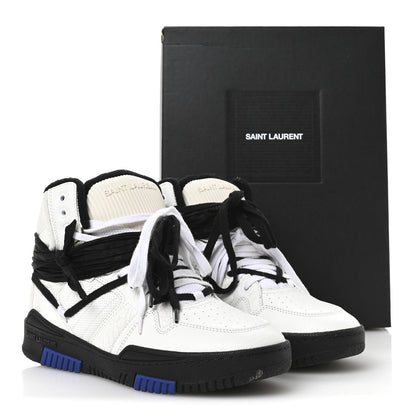 Saint Laurent Calfskin Smith High Top Sneakers 42 White Black 16 of 16