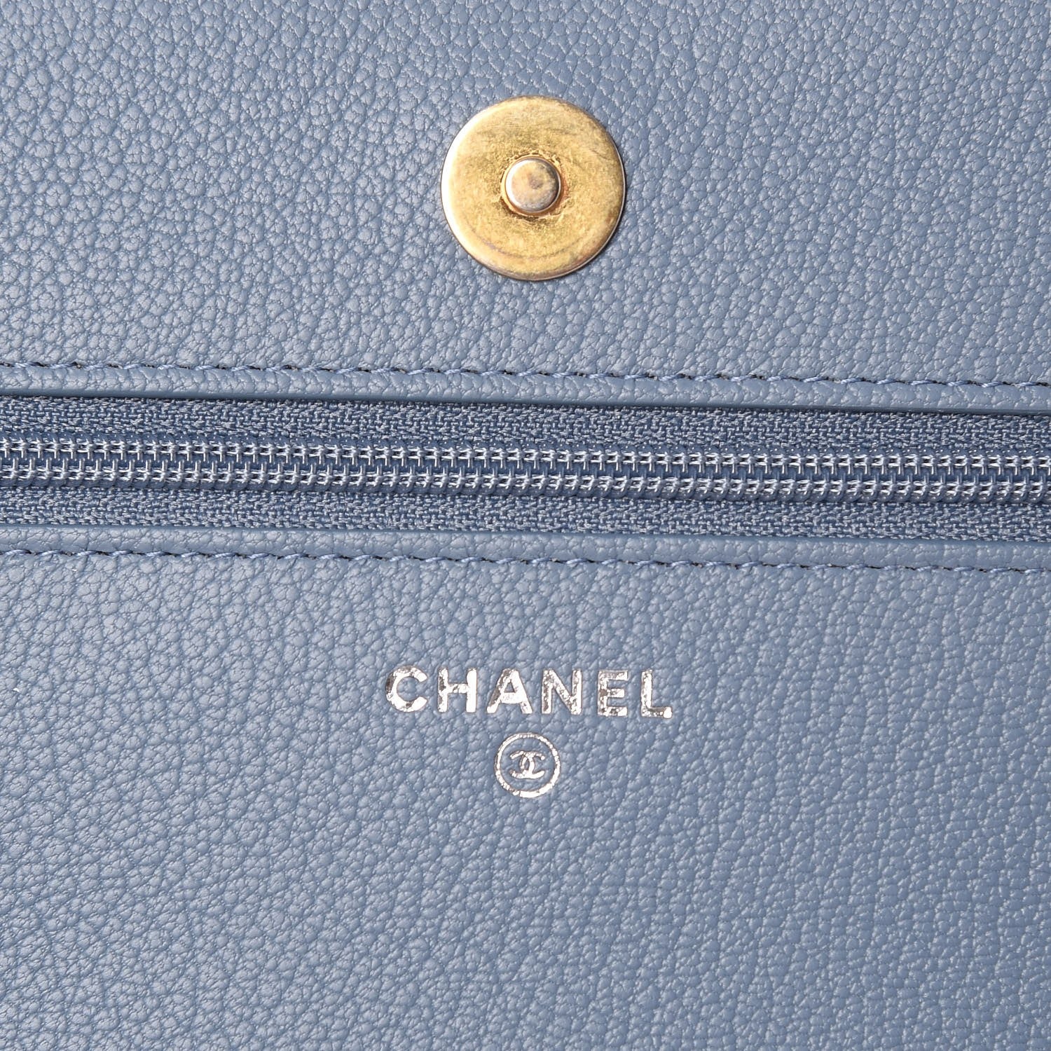 Chanel Patent Goatskin Quilted Gabrielle Wallet On Chain WOC Blue 6 of 9