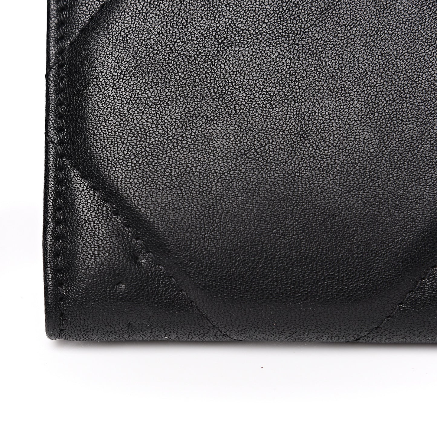 Goatskin Quilted 19 Flap Wallet Black