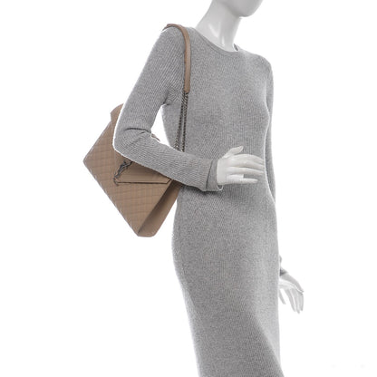 Saint Laurent Grain De Poudre Large Tri-Quilt Monogram Satchel Dark Beige 2 of 7