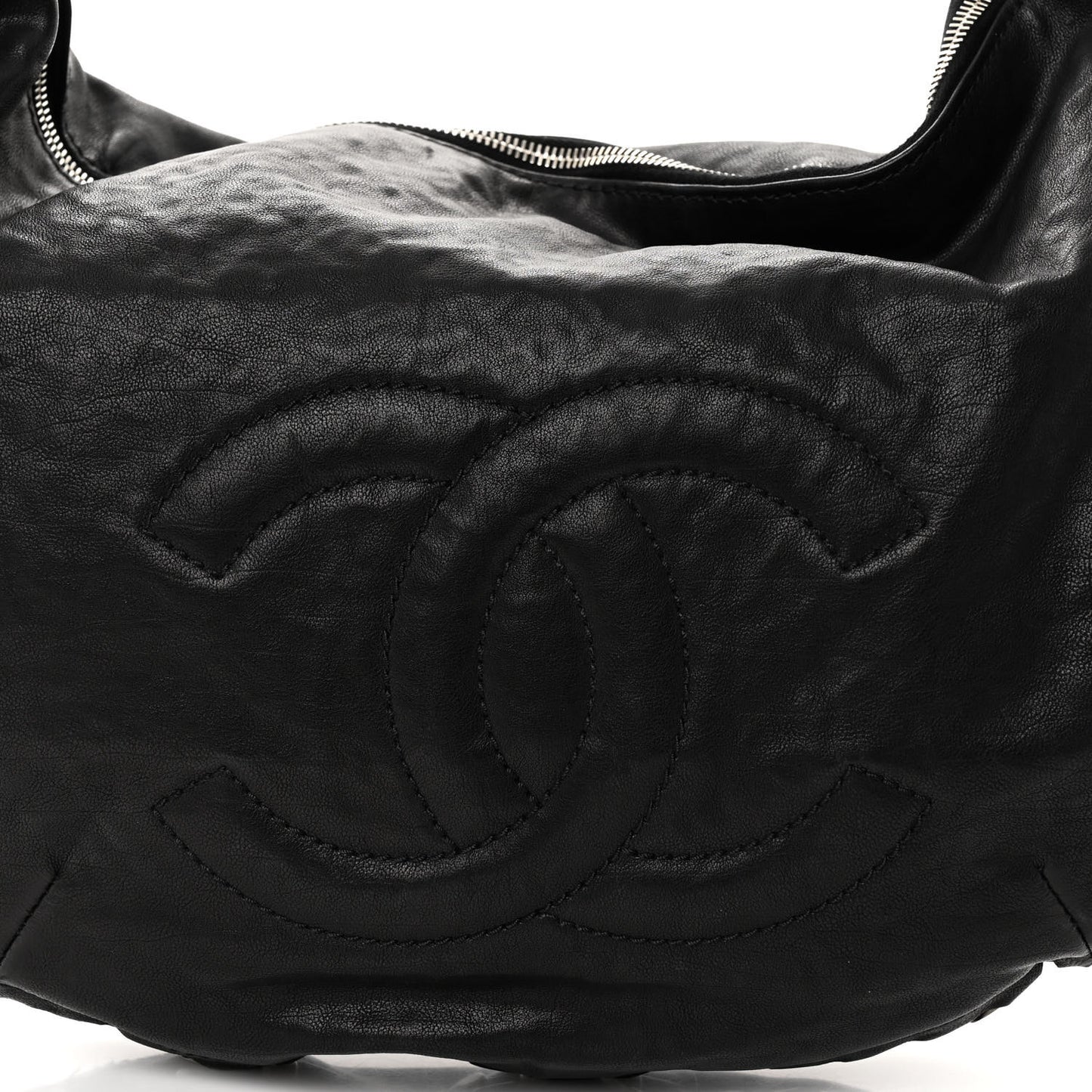Calfskin Modern Chain Hobo Black