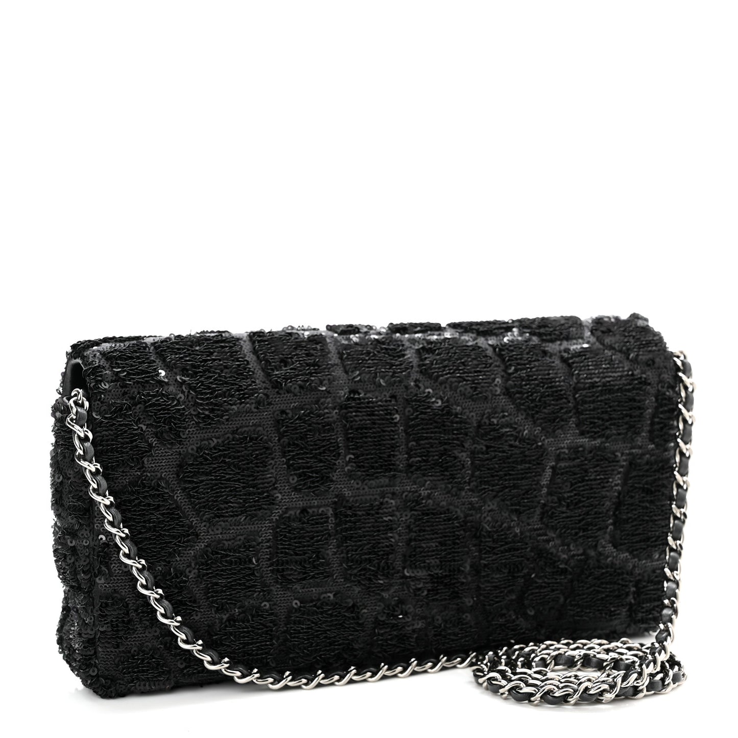 Sequin Single Flap Black