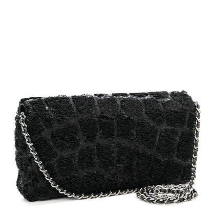 Chanel Sequin Single Flap Black 3 of 10