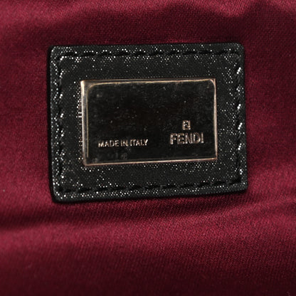 Fendi Metallic Lurex FF Cutout Baguette Clutch Silver 6 of 8