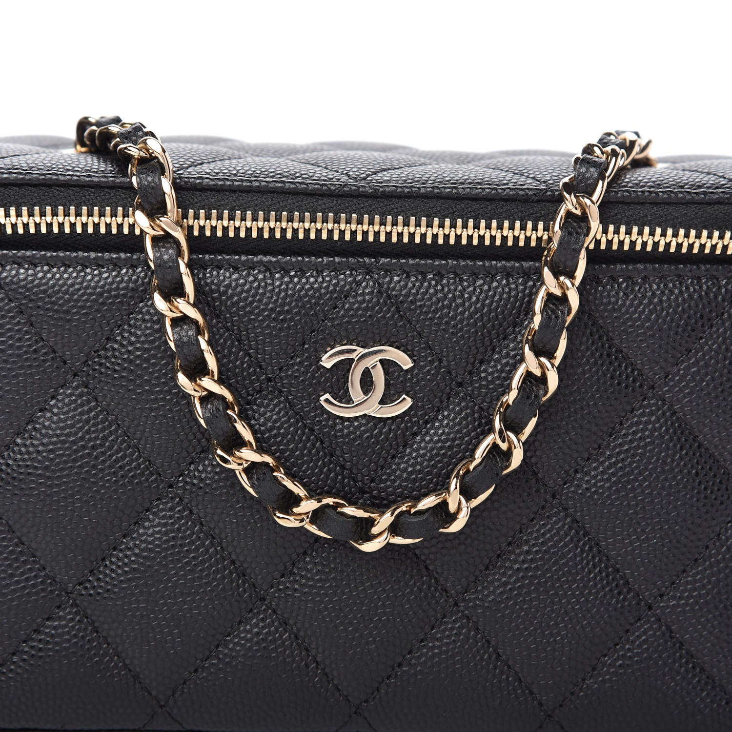 Chanel Caviar Quilted Small Vanity Case With Chain Black 10 of 11