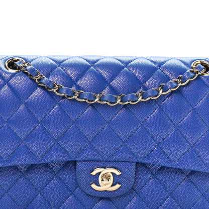 Chanel Iridescent Caviar Quilted Medium Double Flap Blue 8 of 10