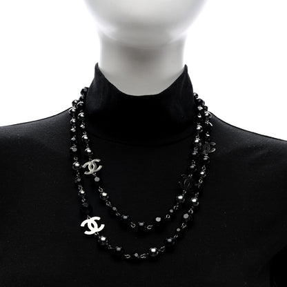 Chanel Ruthenium Beaded CC Long Necklace Black 2 of 4