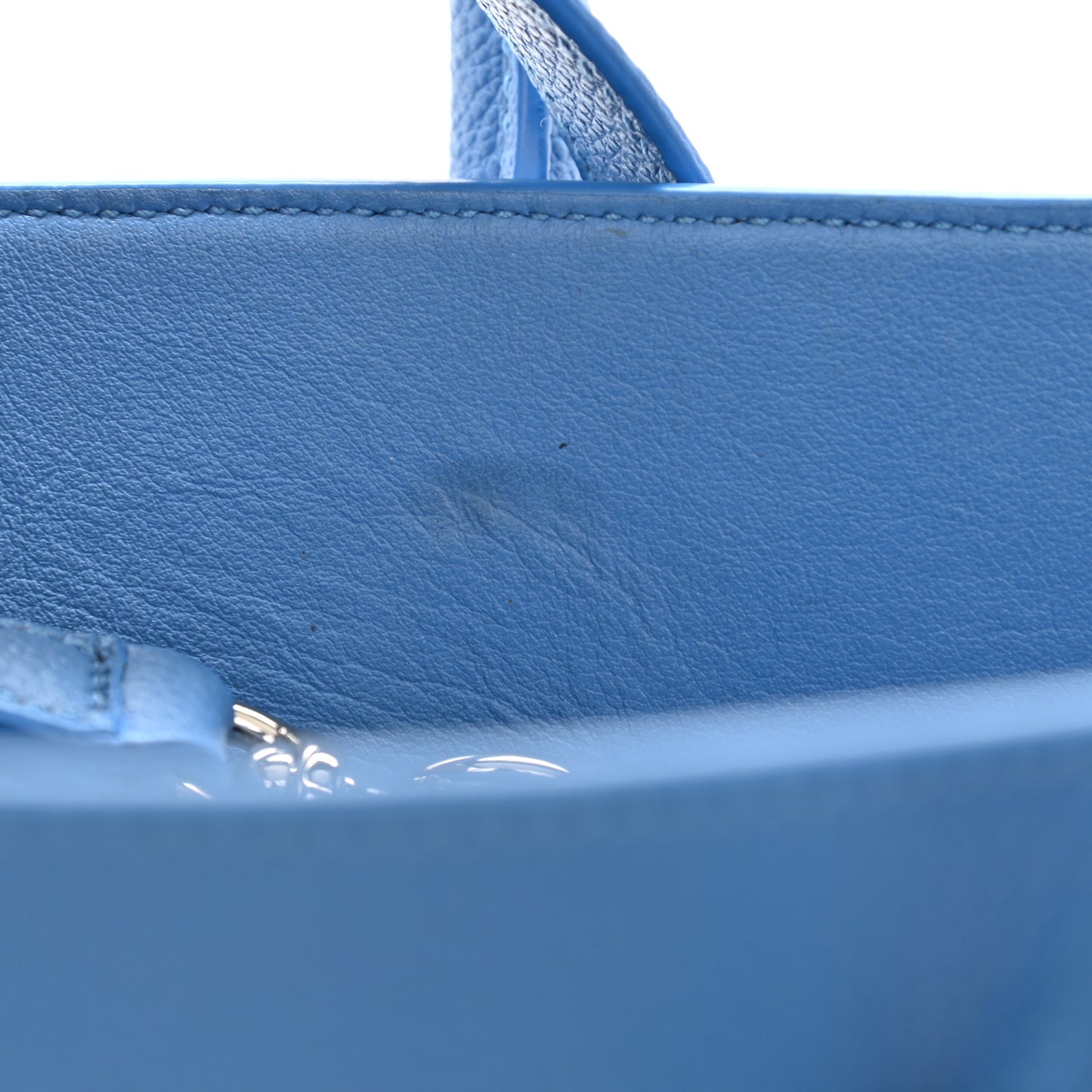 Grained Calfskin Small Sac De Jour Blue Clair