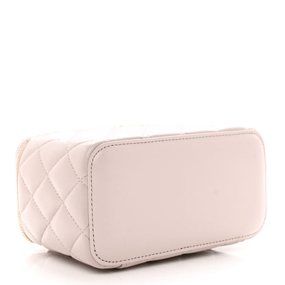 Chanel Lambskin Quilted Pearl Crush Small Vanity Case With Chain Light Purple 4 of 9
