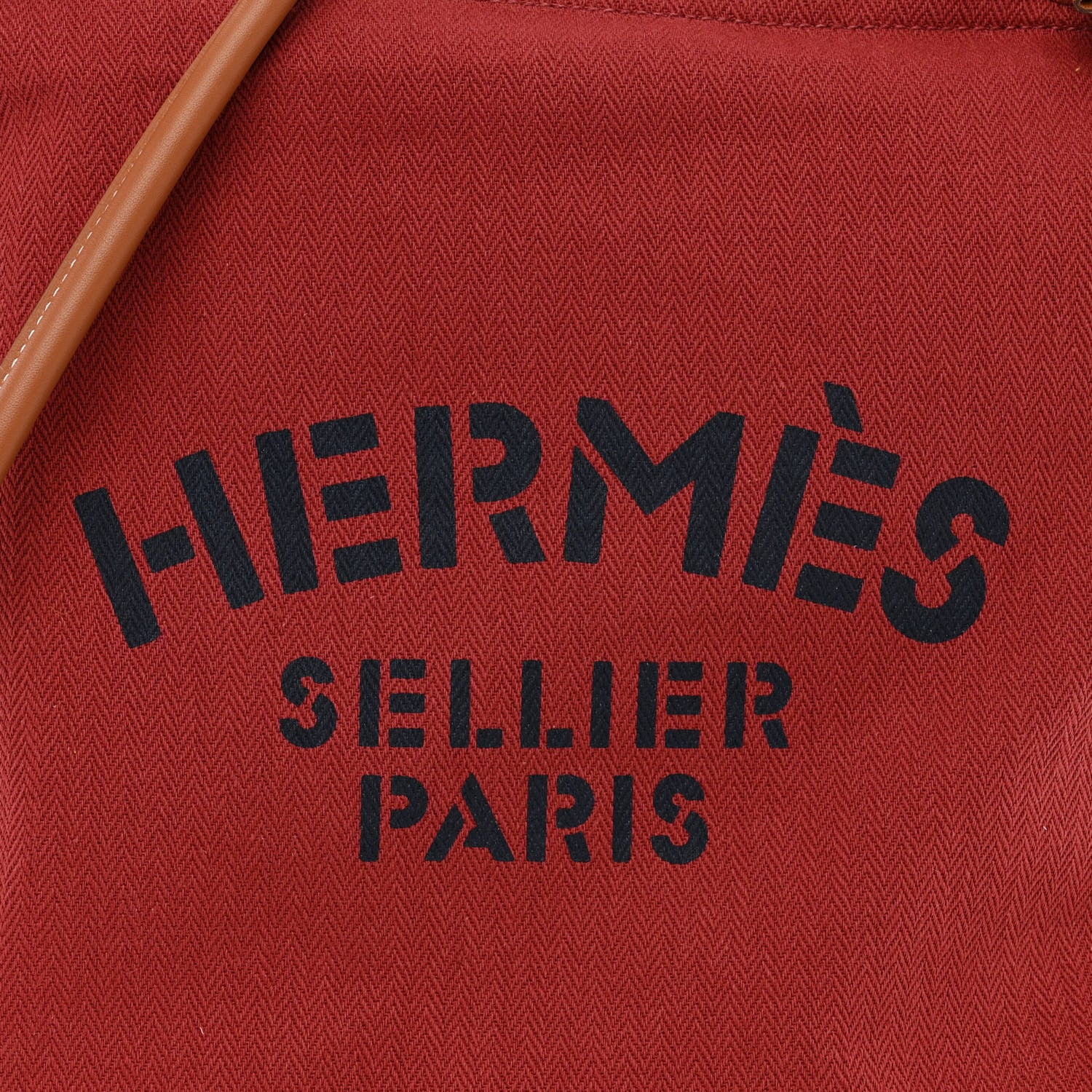 Hermes Canvas Swift Aline Grooming Bag Rouge H Gold 7 of 9
