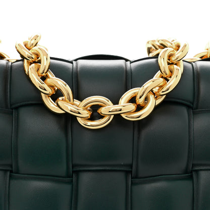 Bottega Veneta Lambskin Maxi Intreccio Padded Chain Cassette Crossbody Bag Inkwell 8 of 10