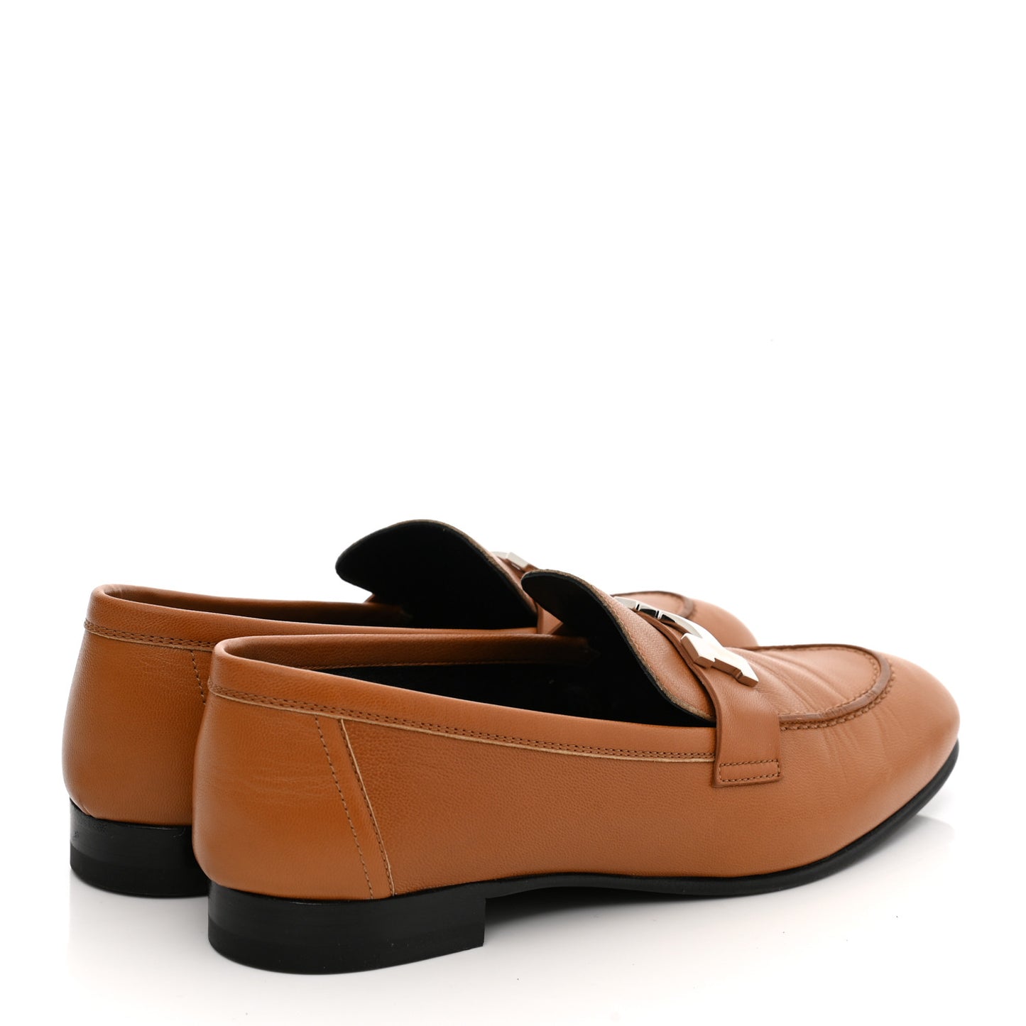 Goatskin Womens Paris Loafers 36.5 Marron Glaise
