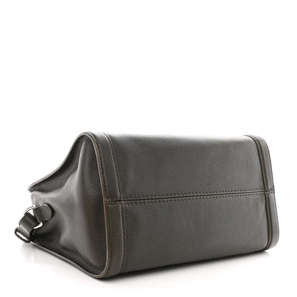 Alexander McQueen Pebbled Calfskin Small Skull Padlock Zip Around Tote Military Green 4 of 16
