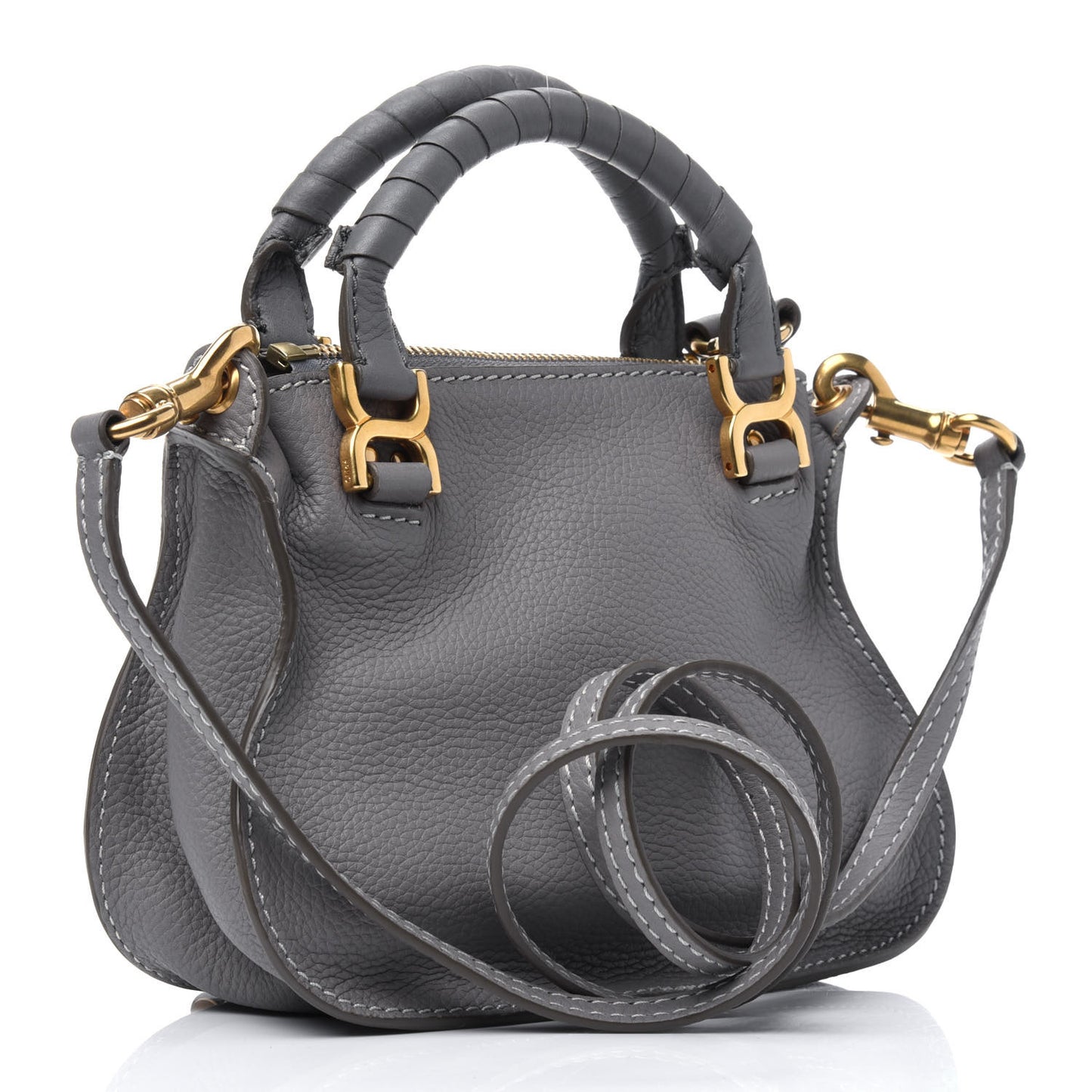 Calfskin Mini Marcie Satchel Cashmere Grey