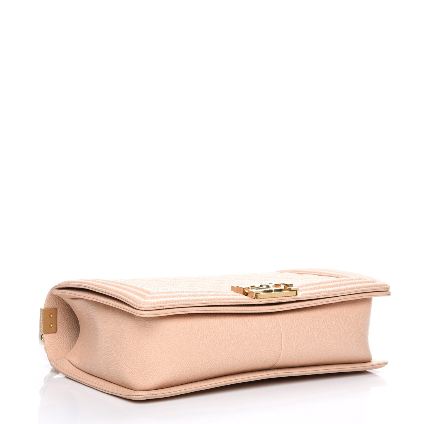 Caviar Quilted New Medium Boy Flap Beige Clair