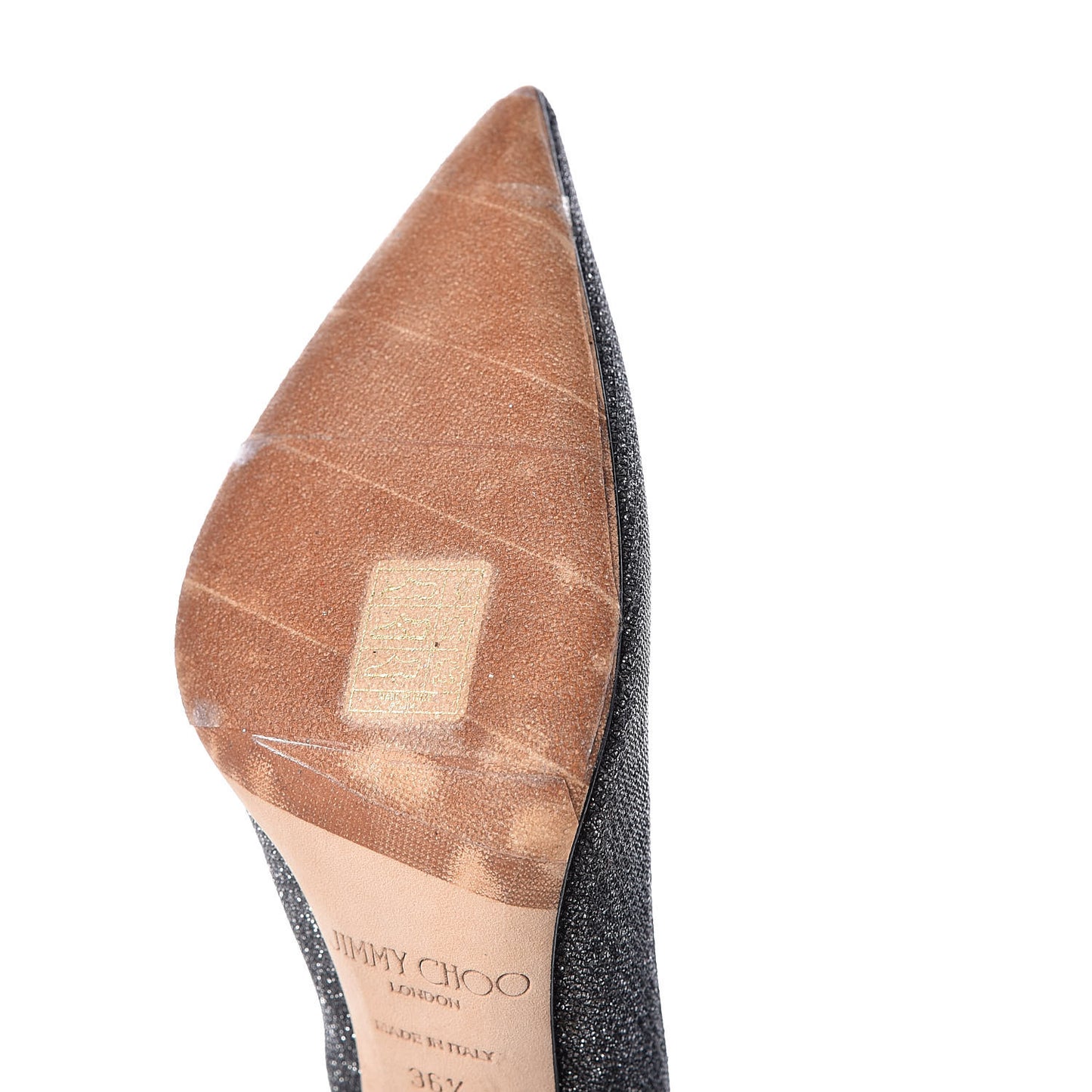 Glitter Pointy Toe Romy 100 Pumps 36.5 Anthracite