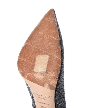 Jimmy Choo Glitter Pointy Toe Romy 100 Pumps 36.5 Anthracite 12 of 12