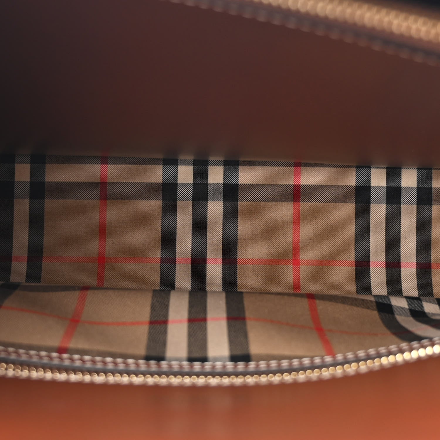 Burberry Calfskin Vintage Check Small Two Handle Title Bag Black 6 of 11