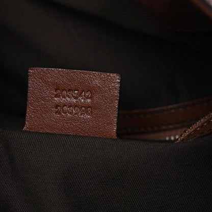 Gucci Monogram Large Jockey Hobo Dark Brown 7 of 23